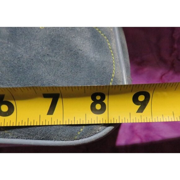 Coach 2002 Rare find Baby Blue Suede Leather Heart Stitched Demi Baguette Bag - Picture 11 of 12